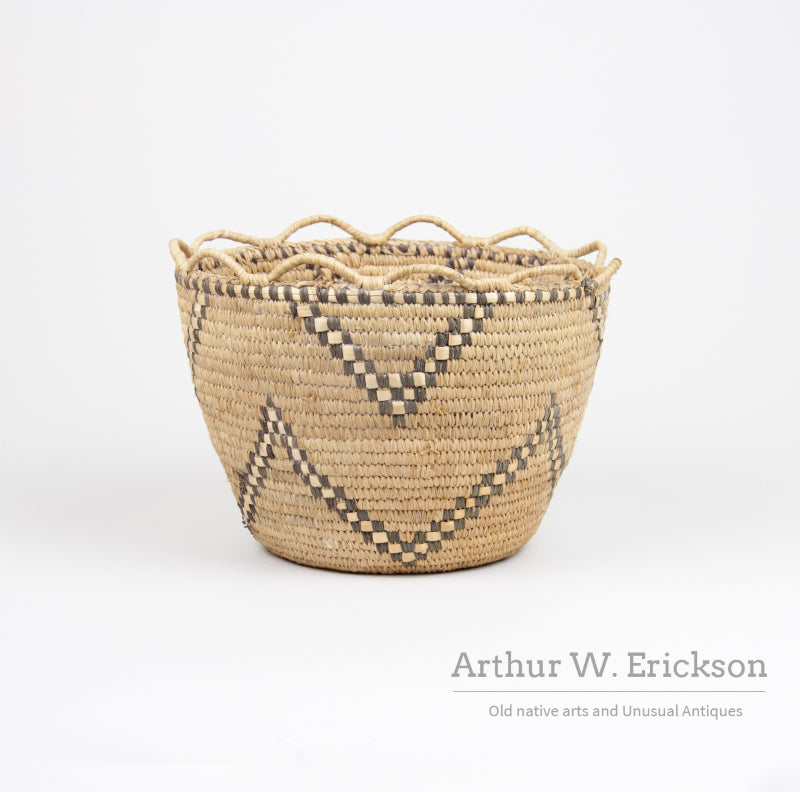 Quinault Partially Imbricated Coiled Basket