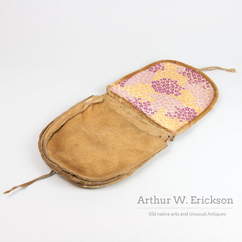 Plateau Double Sided Beaded Bag with Indian in Feather Headdress