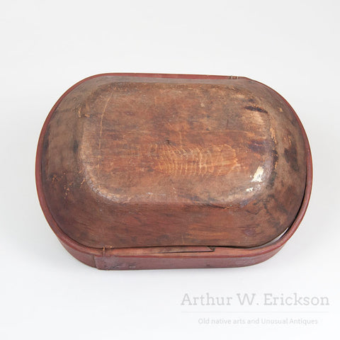 Large Eskimo Bentwood Bowl with Figural Images in the Bottom