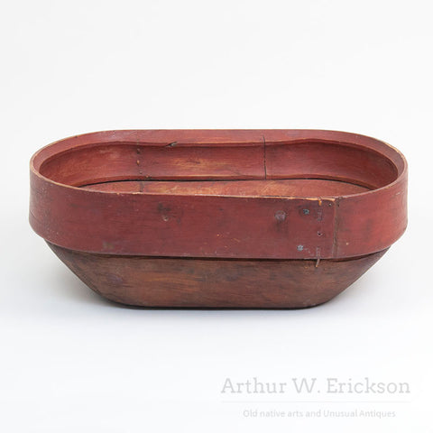 Large Eskimo Bentwood Bowl with Figural Images in the Bottom