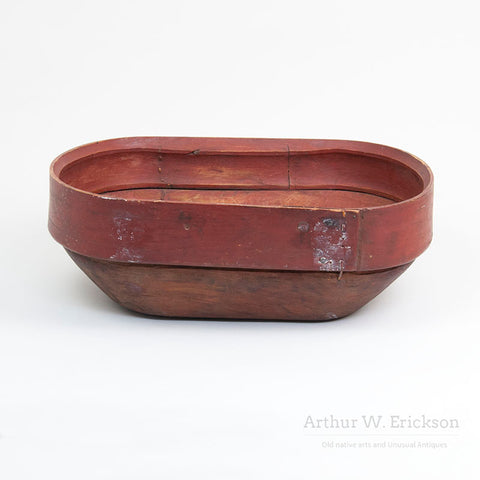 Large Eskimo Bentwood Bowl with Figural Images in the Bottom