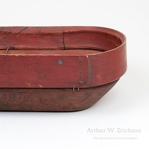 Large Eskimo Bentwood Bowl with Figural Images in the Bottom