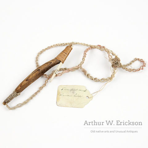 Native American Tom Cod Hook With Long Sinew Line
