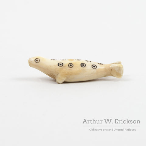 Inuit Ivory Seal Button with Circle & Dot decoration