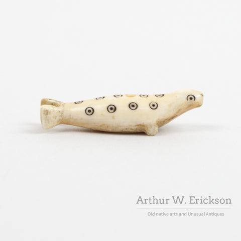 Inuit Ivory Seal Button with Circle & Dot decoration