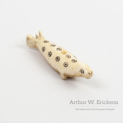 Inuit Ivory Seal Button with Circle & Dot decoration