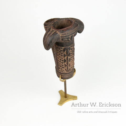 Large Cameroon Figural Ceramic Tobacco Pipe