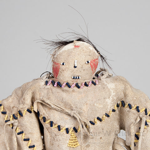 Old Plains Doll in Buckskin Dress and Leggings