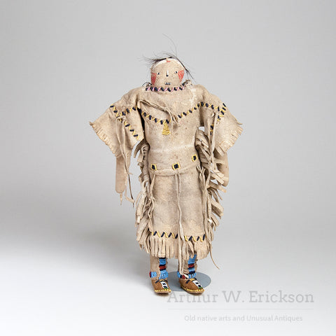 Old Plains Doll in Buckskin Dress and Leggings