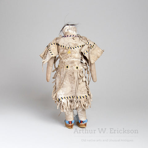 Old Plains Doll in Buckskin Dress and Leggings