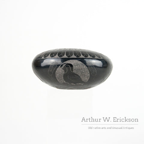 Fine Black Pueblo Pottery Bowl by Elmer Red Star (1937-2018)