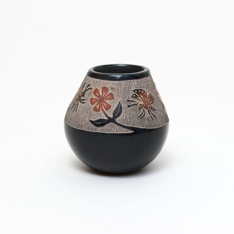 Small Santa Clara Jar With Sgraffito Designs by Crow Moquino (1929-2016)