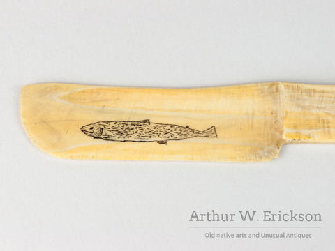 Small Inuit Scrimshawed Ivory Letter Opener