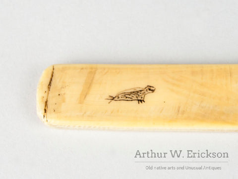 Small Inuit Scrimshawed Ivory Letter Opener