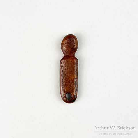 Inuit Fossilized Walrus Ivory Figural Amulet