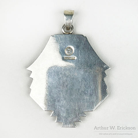 Stunning Sterling Silver and Inlay Pendant by Roy Talahaftewa