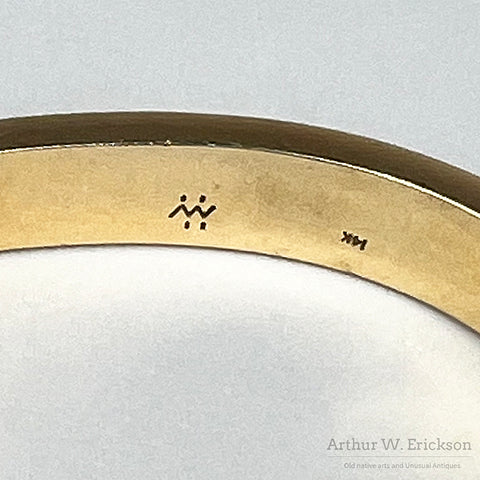 Fine Mosaic Inlay and Gold Ring and Cuff Set by Alan Wallace