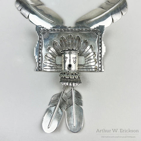 Bennie Ration Sterling Silver Kachina Necklace