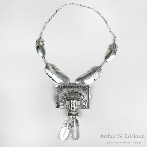 Bennie Ration Sterling Silver Kachina Necklace
