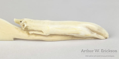 Walrus Ivory Inuit Fox Handled Letter Opener