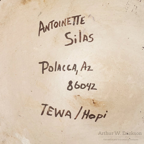 Large Hopi-Tewa Polychrome Bowl by Antoinette Silas