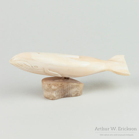 Inuit Large carved Walrus Ivory Baleen Whale
