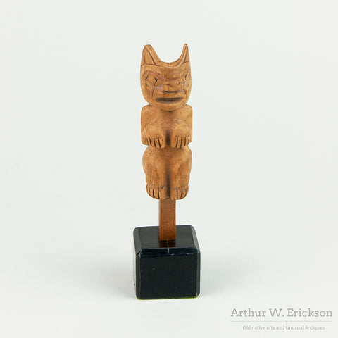 Northwest Coast Wood Carving of Bear Finial