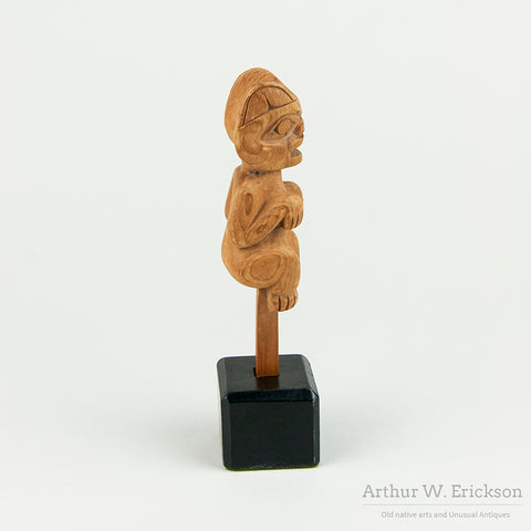 Northwest Coast Wood Carving of Bear Finial