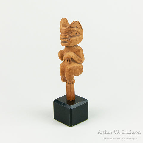 Northwest Coast Wood Carving of Bear Finial