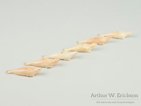 Six Inuit Ivory Seal Buttons
