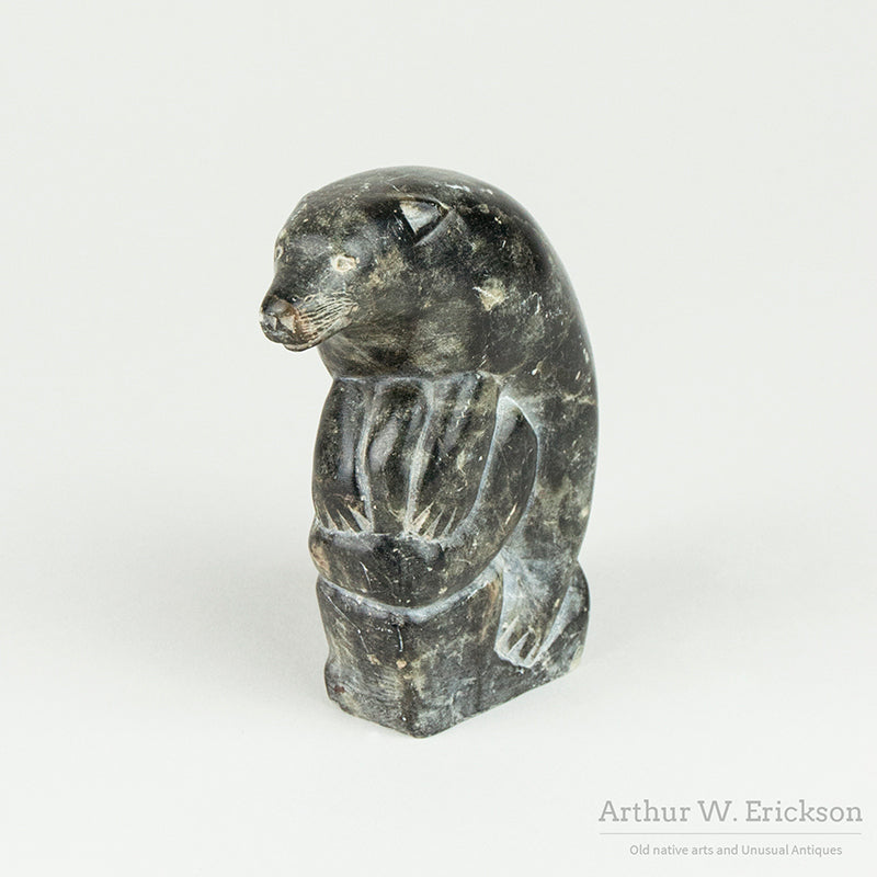 Soap Stone Bear by Inuit carver Levi Alasua Pirti Smith