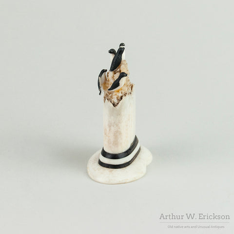 Inuit Carved Walrus Ivory Rookery
