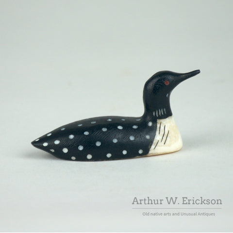 Large Inuit Carved and Painted Loon by Charles Kokulak