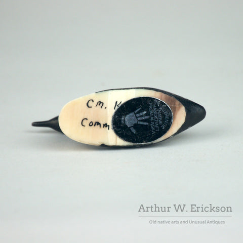 Large Inuit Carved and Painted Loon by Charles Kokulak