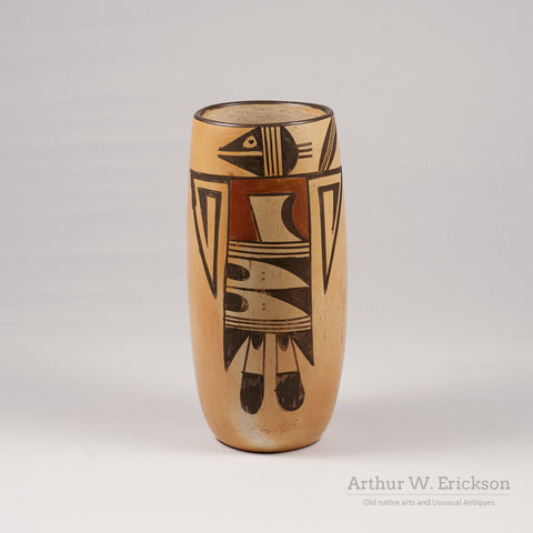 Hopi Tall Vase with Bird Figure - Arthur W. Erickson - 1