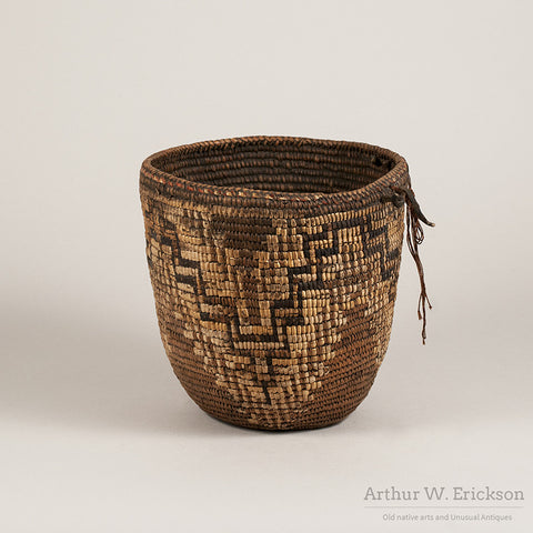 Late 19th C.  Nisqually or Puyallup Partially Imbricated  Basket