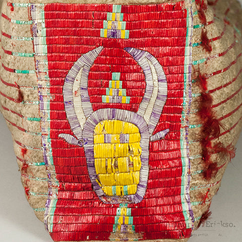 Pictorial Sioux Quilled Baby Cradle