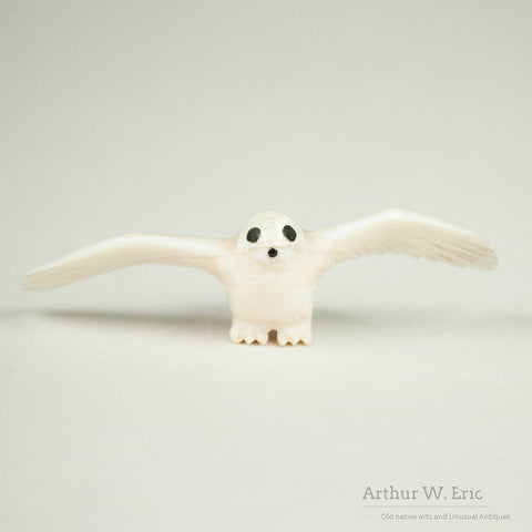 Eskimo Ivory Owl with Extended Wings