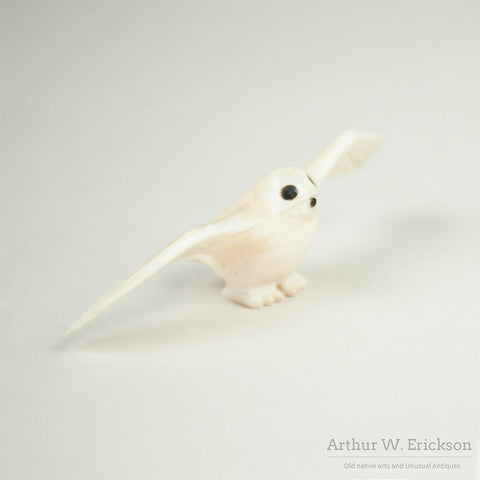 Eskimo Ivory Owl with Extended Wings