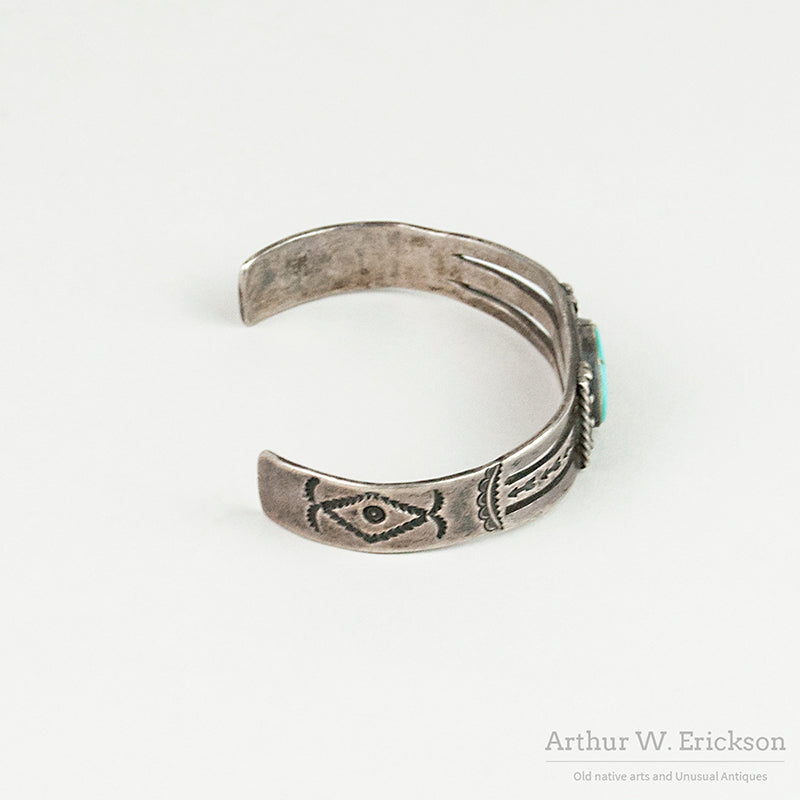 1940s Navajo Silver and Turquoise Cuff Bracelet