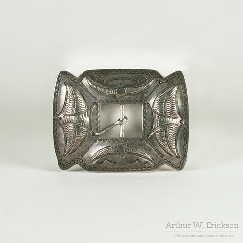 1940s Hand Stamped Silver Belt Buckle - Arthur W. Erickson - 1