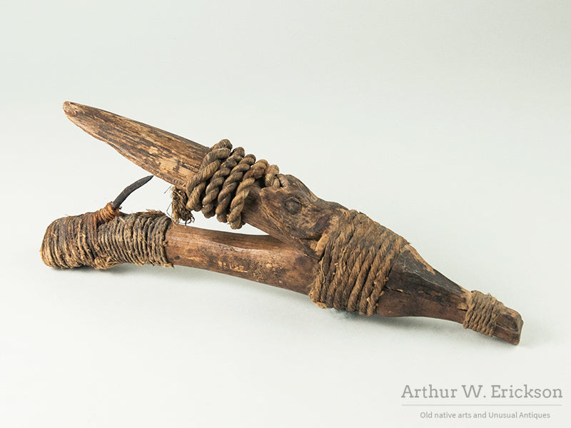 eastern woodland indian fishing hook Old and Worn Northwest Coast Halibut Hook