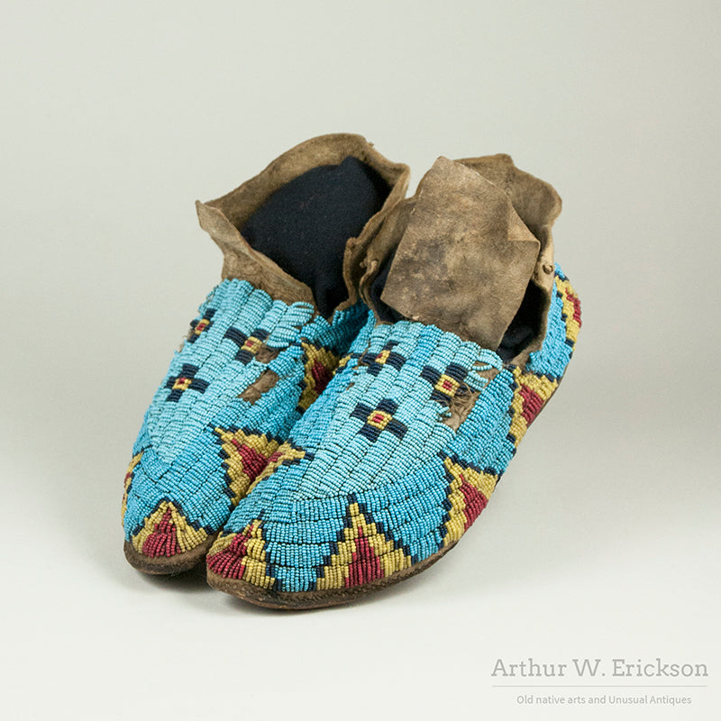 19th C Sioux Beaded Moccasins