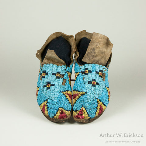 19th C Sioux Beaded Moccasins