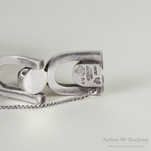 Antonio Pineda 970 Silver and Onyx Modernist Bracelet