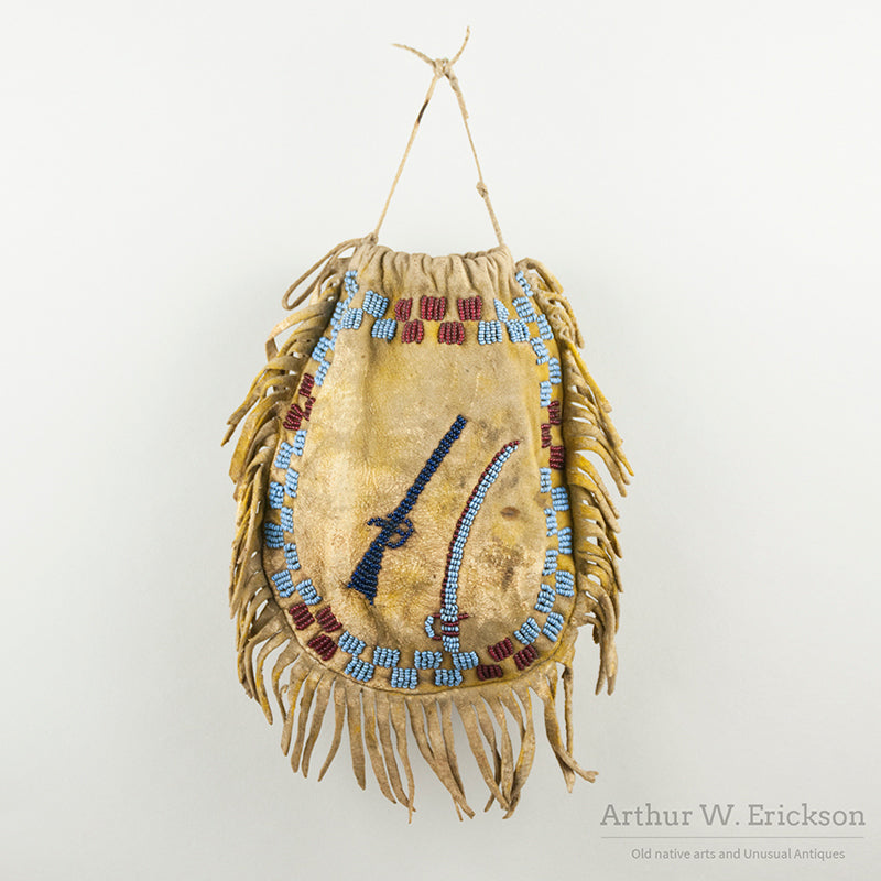 Sioux Bag with Beaded Cavalry Saber and Sharps Carbine