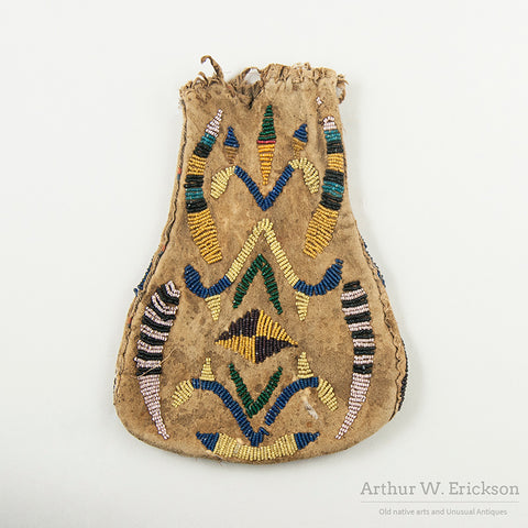 19th C. Santee Sioux Beaded Pouch