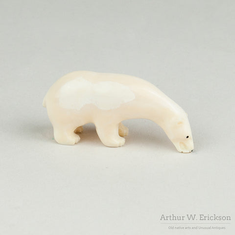 Small Carved Walrus Ivory Polar Bear