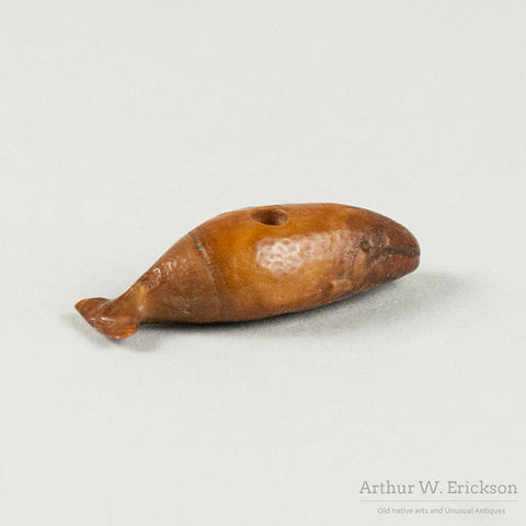 Fossilized Walrus Ivory Bowhead Whale Amulet