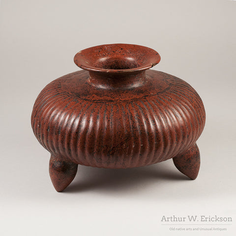 Colima Gadrooned Terracotta Jar - Arthur W. Erickson - 1